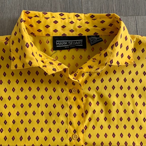 Mark Stuart Yellow Long Sleeve Button Down 13/14 Y - Picture 8 of 10